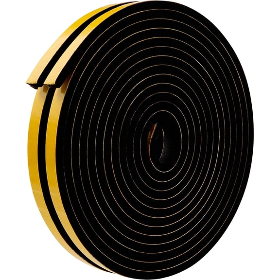 33FT Weather Stripping Tape High Density Foam Door Seal Strip for Soundproofing Insulation Adhesive Weatherproof Windows, Sliding Doors & Frames (1/2 in x 1/4 33Ft / Black)