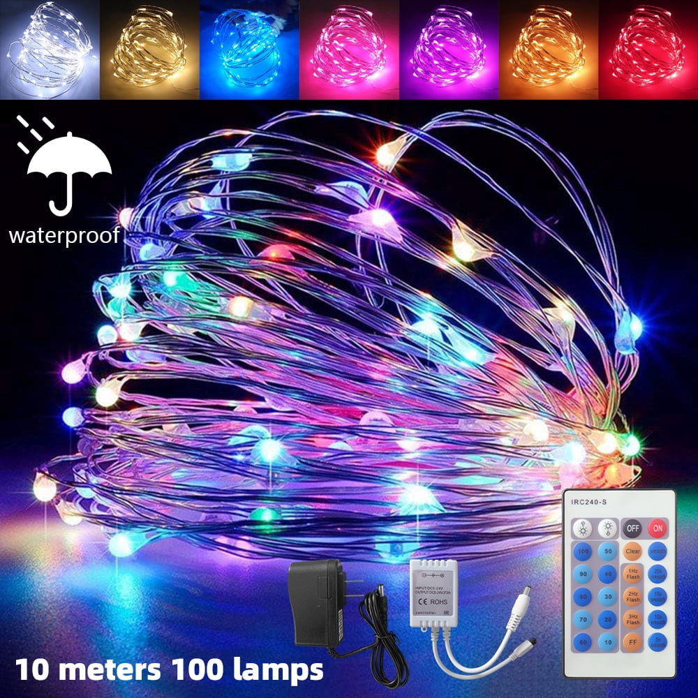 33Ft/10M Waterproof LED Strip Light Multicolor Starry Line Rope Wire