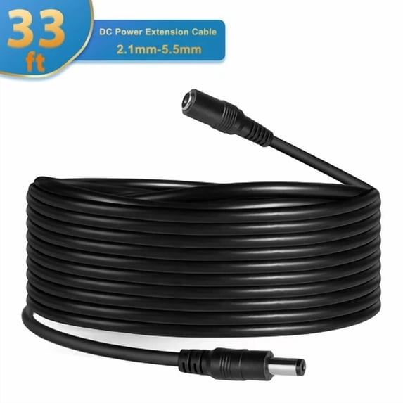 33Ft Dc Power Extension Cable Extension Cord 2.1Mm*5.5Mm For Cctv Camera Nvr