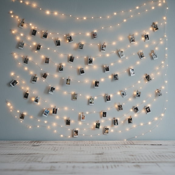 33Ft Photo Clip Fairy Lights with 50 Clips - 100 LED String Lights for Hanging Pictures, USB Powered - Bedroom and Wedding Decor
