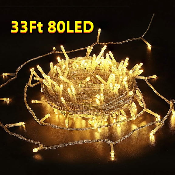 33Ft USB String Lights, IP65 Warm White Christmas Lights Fairy Lights for Outdoor Indoor Bedroom Garden Xmas Tree Wedding Decor
