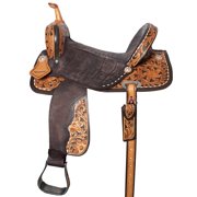 33HS 14 Flex Tree Western Horse Saddle American Leather Barrel Trail Hilason