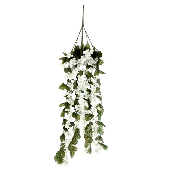Hanging Flowers Artificial Violet Flower Wall Flower Basket Hanging Garland Flowers Fake Silk Orchid