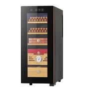 33L Electric Cigar Cooler Humidor Cabinet with Temperature Control, Spanish Cedar Shelves&Drawers, 4-Layer Storage for Home Use