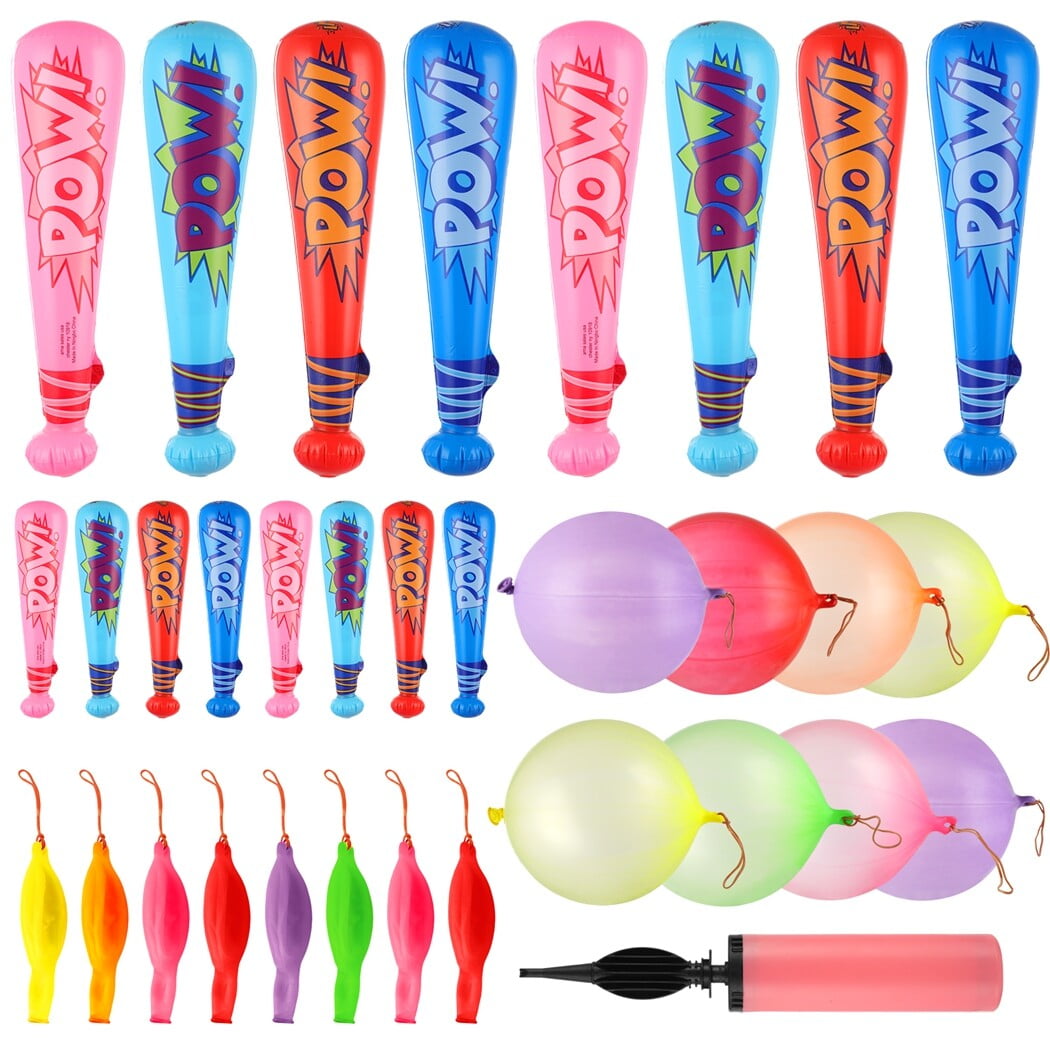 33PCS Inflatable Party Favors Inflatable Baseball Bats Punch Balloons Inflator Hero Birthday Party Supplies Carnival Prizes Goodie Bag Stuffers Walmart