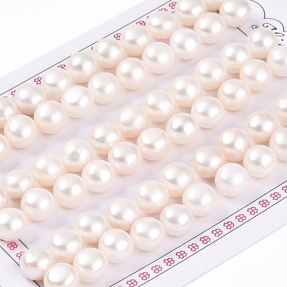 33Pair Grade 3A Natural Cultured Freshwater Pearl Beads Half Drilled Half Round Beads Creamy White 8~8.5x5.5~6mm Hole: 1mm