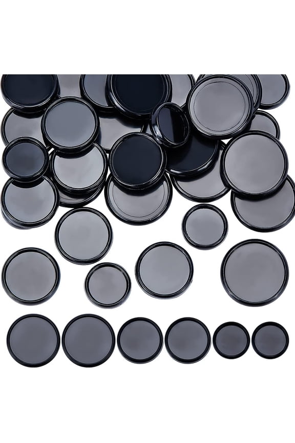 33Pcs Black Book Binding Discs 0.6" 0.8" 0.9" Plastic Discbound Plastic Expansion Discs Binding Ring Discs for DIY Notebook Artwork for DIY