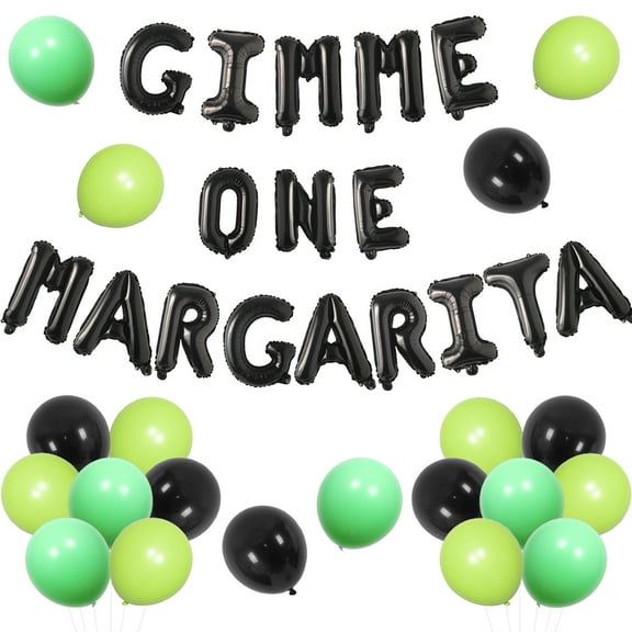 33Pcs Black Gimme One Margarita Margs and Matrimony Bachelorette 21st Birthday Party Decoration Lemon Foil Balloon Margarita Bachelorette Weekend Party Mexican Fiesta Bridal Shower Party Decor