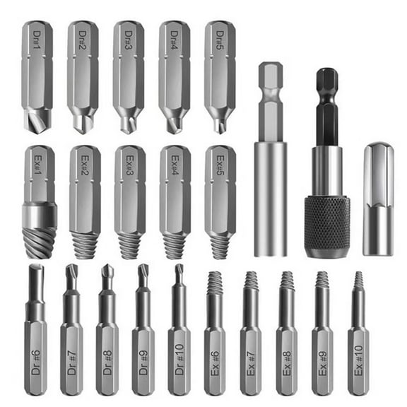 Neyseki 33Pcs Damaged Stripped Screw Extractor Set for Broken Screw All Purpose HSS Broken Extractor Screw Remover Set