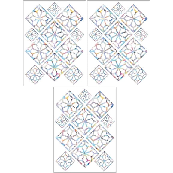 33Pcs Flower Window Clings Prismatic Anti-Collision Sun Catchers Stickers to Prevent Bird Strikes Non-Adhesive Rainbow Glass Window Static Decals
