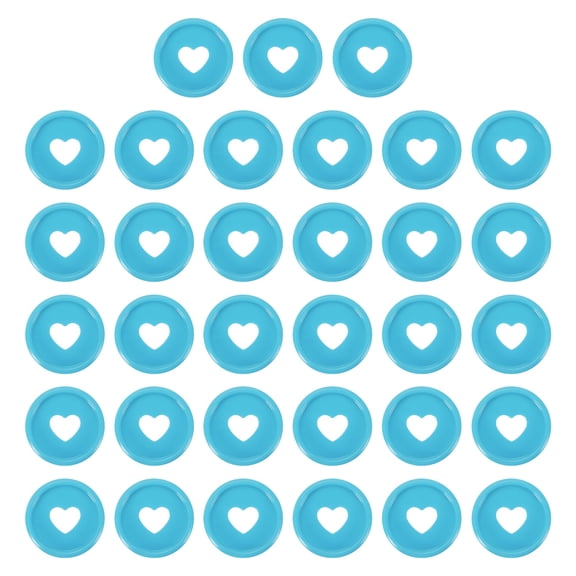 33Pcs Plastic Book Binding Discs, 24mm Heart Discbound Expansion Discs Binder Ring for DIY Notebooks Planner Accessories, Blue