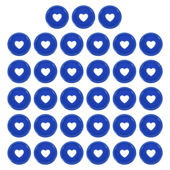 33Pcs Plastic Book Binding Discs, 24mm Heart Discbound Expansion Discs Binder Ring for DIY Notebooks Planner Accessories, Dark Blue
