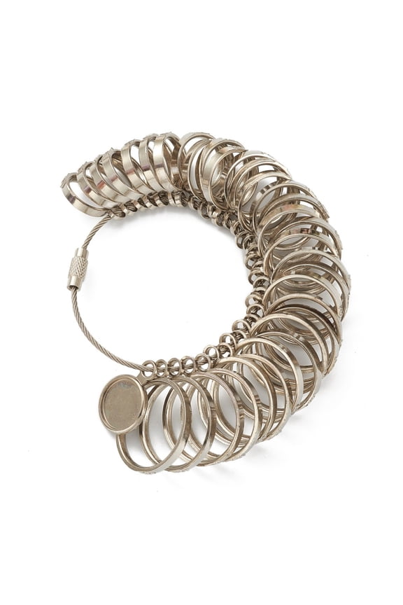 33Pcs Platinum Finger Ring Sizers Measure Tool Jewelry Sizing Tools Reusable Finger Size Gauge Ring Mandrel Measurer