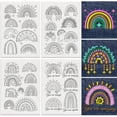 thumbnail image 1 of 33Pcs Rainbow Water Soluble Hand Sewing Stabilizers 8.3"x11.7" Cartoon Rainbow Embroidery Pattern Stabilizer 4 Sheets Stick and Stitch Embroidery Paper Sticker, 1 of 7