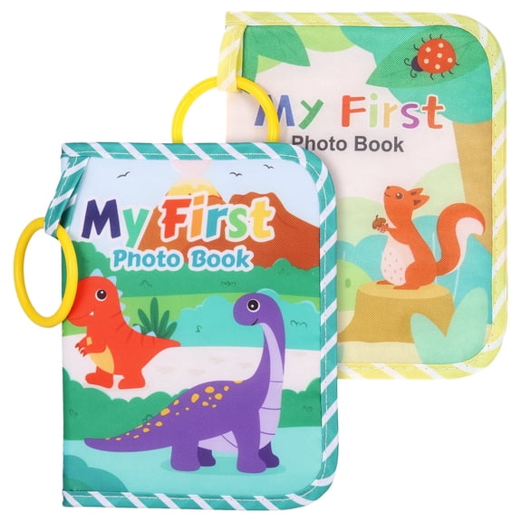 Hvxrjkn 2Pcs Baby Photo Album Soft Cloth My First Photo Book Holds 17 6.3x4.5in Pictures for Newborn Toddler Baby Shower