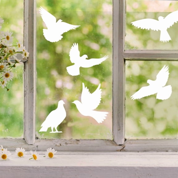 33Pcs Window Decals to Prevent Bird Strikes, Hummingbird Anti Collision Window Clings for Birds, Save The Birds from Flying Into The Window, Warn The Birds and Save Birds Precious Lives, White