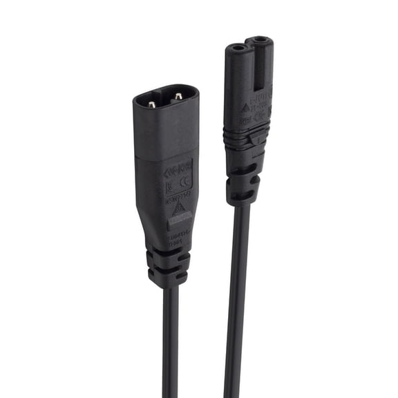 33cm/33cm IEC320 C7 to Figure 8 C8 Power Cord Male to Female Connector Line