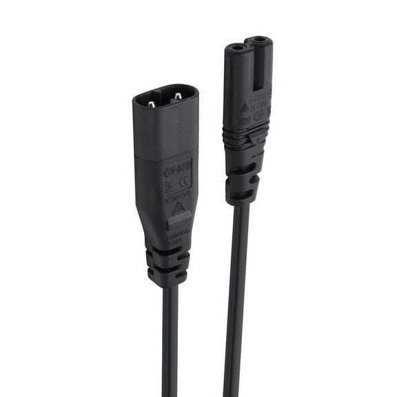 33cm IEC 320 2-Pin C7 Male to C8 Female Figure 8 Power Adapter Cord Extension Cable for Desk Lamps Printer