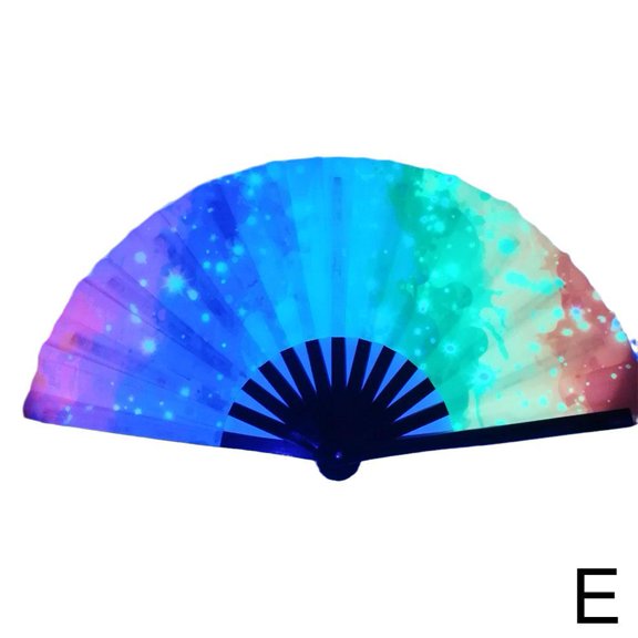 33cm Large Folding Hand Rave Fan Chinease/Japanese Music Colorful Fan Gradient Gifts Q4C5 Fold Festival Fan Fan Reflective Dance