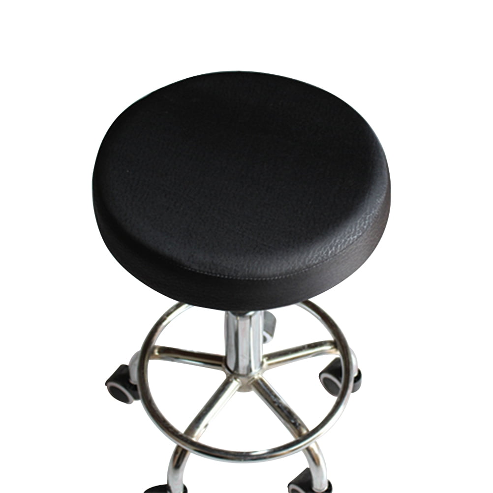 33cm Thick Elastic Barstool Seat Cushion Cover Cotton Stool Cover Round Chair Protector (Black