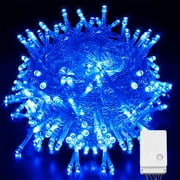 33ft 100 LED Christmas String Lights, 8 Modes Twinkle Fairy Lights Main Plug in, Waterproof Connectable Decorative Light for Wedding Party Christmas Tree Halloween, Blue