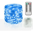 thumbnail image 1 of 33ft 100 LED Outdoor String Lights, Twinkle Fairy Lights Battery Operated with Remote, Christmas Lights for Bedroom Patio Backyard Garden Tree Party Indoor Decor (Blue), 1 of 7