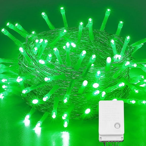 33ft 100 LED String Lights Indoor Outdoor, Clear Wire Green Halloween Lights with 8 Modes, Connectable Plug in Fairy String Lights for Xmas Tree ,Home Bedroom Wedding Party Decoration