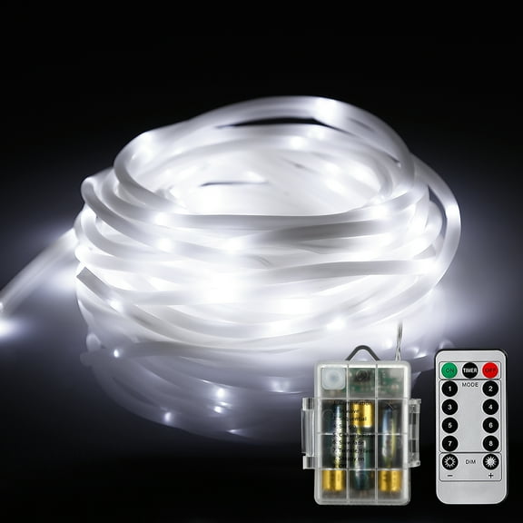33ft 100LEDs String Lights Dimmable with Remote Control, Waterproof Copper Wire Firefly Lights, Battery Powered Fairy Light, Daylight