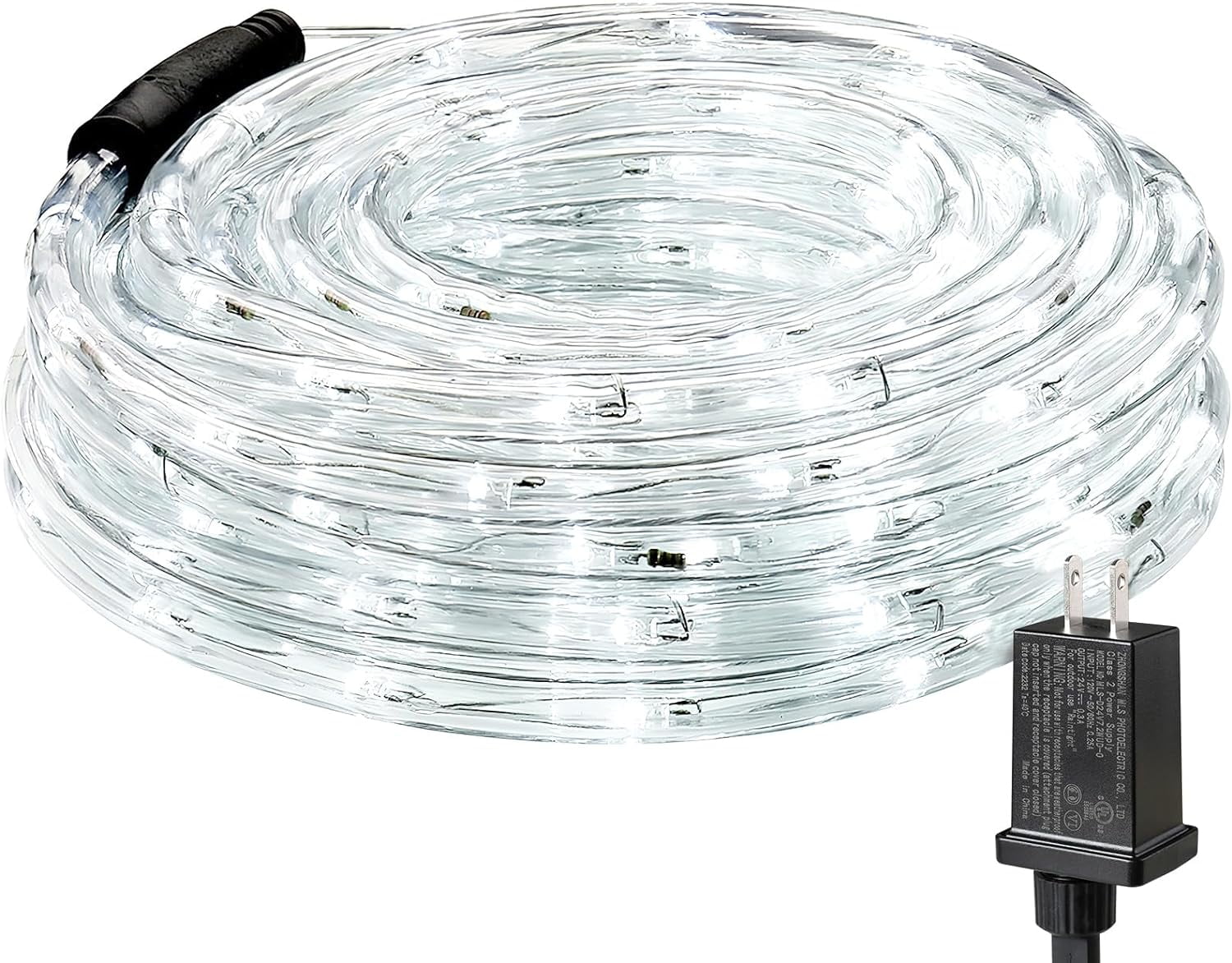 33ft 240 LED Outdoor Rope Lights Cool White 6000K, 24 V Connectable ...