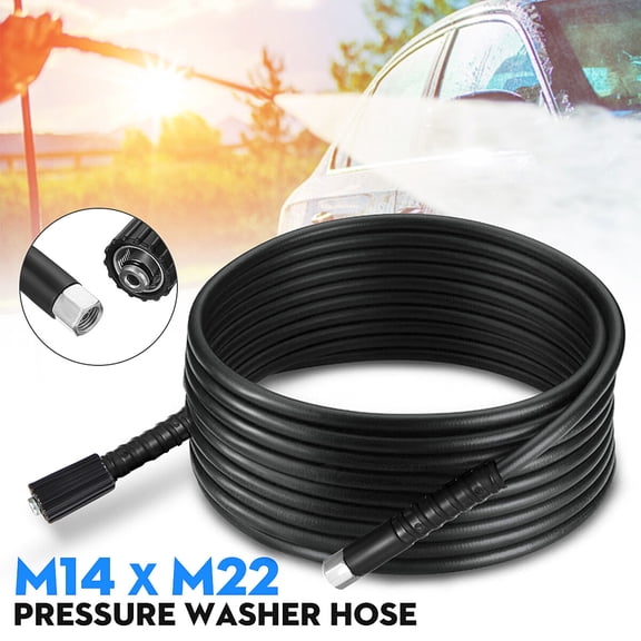 33ft 5800PSI High Pressure Washer Hose M14 X M22-14mm Replacement Extension Tube