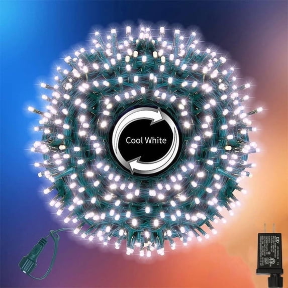33ft Christmas Decorative Mini Lights, 100 LED Green Wire Fairy Starry String Lights Plug in, 11 Lighting Modes, for Indoor Outdoor Xmas Tree Wedding Party Decoration (White)