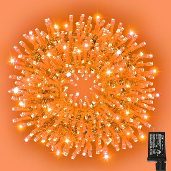 33ft Christmas Decorative Mini Lights, 100 LED Transparent Wire Fairy Starry String Lights Plug in, 11 Lighting Modes, for Indoor Outdoor Xmas Tree Wedding Party Decoration (Orange)