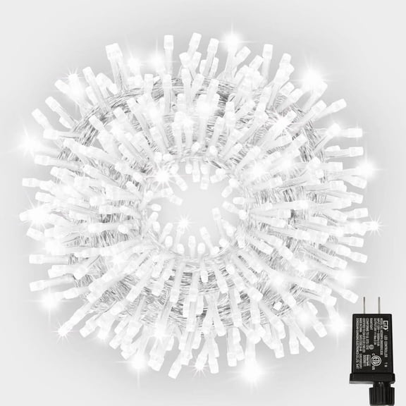 33ft Christmas Decorative Mini Lights, 100 LED Transparent Wire Fairy Starry String Lights Plug in, 11 Lighting Modes, for Indoor Outdoor Xmas Tree Wedding Party Decoration (White)