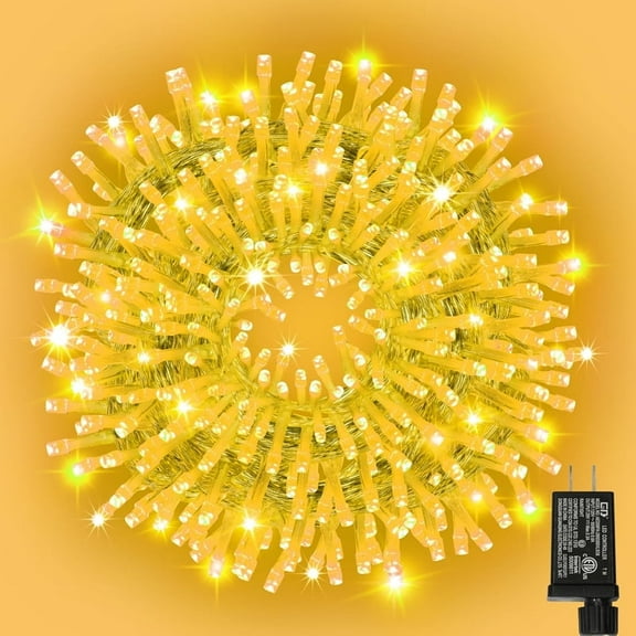 33ft Christmas Decorative Mini Lights, 100 LED Transparent Wire Fairy Starry String Lights Plug in, 11 Lighting Modes, for Indoor Outdoor Xmas Tree Wedding Party Decoration (Yellow)