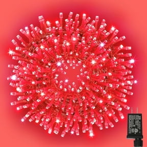 33ft Christmas Decorative Mini Lights, 100 LED Transparent Wire Fairy Starry String Lights Plug in, 11 Lighting Modes, for Indoor Outdoor Xmas Tree Wedding Party Decoration (Red)