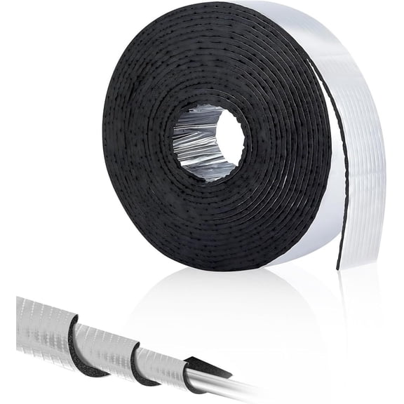 33ft Foam Insulation Tape Pipe Insulation Wrap, Waterproof Self Adhesive Winter Outdoor Freeze Protection Foil for Hot or Cold Pipes, 4" Wide, 0.4" Thickness