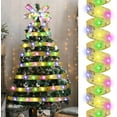 thumbnail image 1 of 33ft Gold Christmas Ribbon Lights, 100 LED Christmas Tree Ribbon Fairy Strings Battery Operated for Christmas Tree Indoor Outdoor Party Holiday New Year Ribbon Lights, 1 of 7