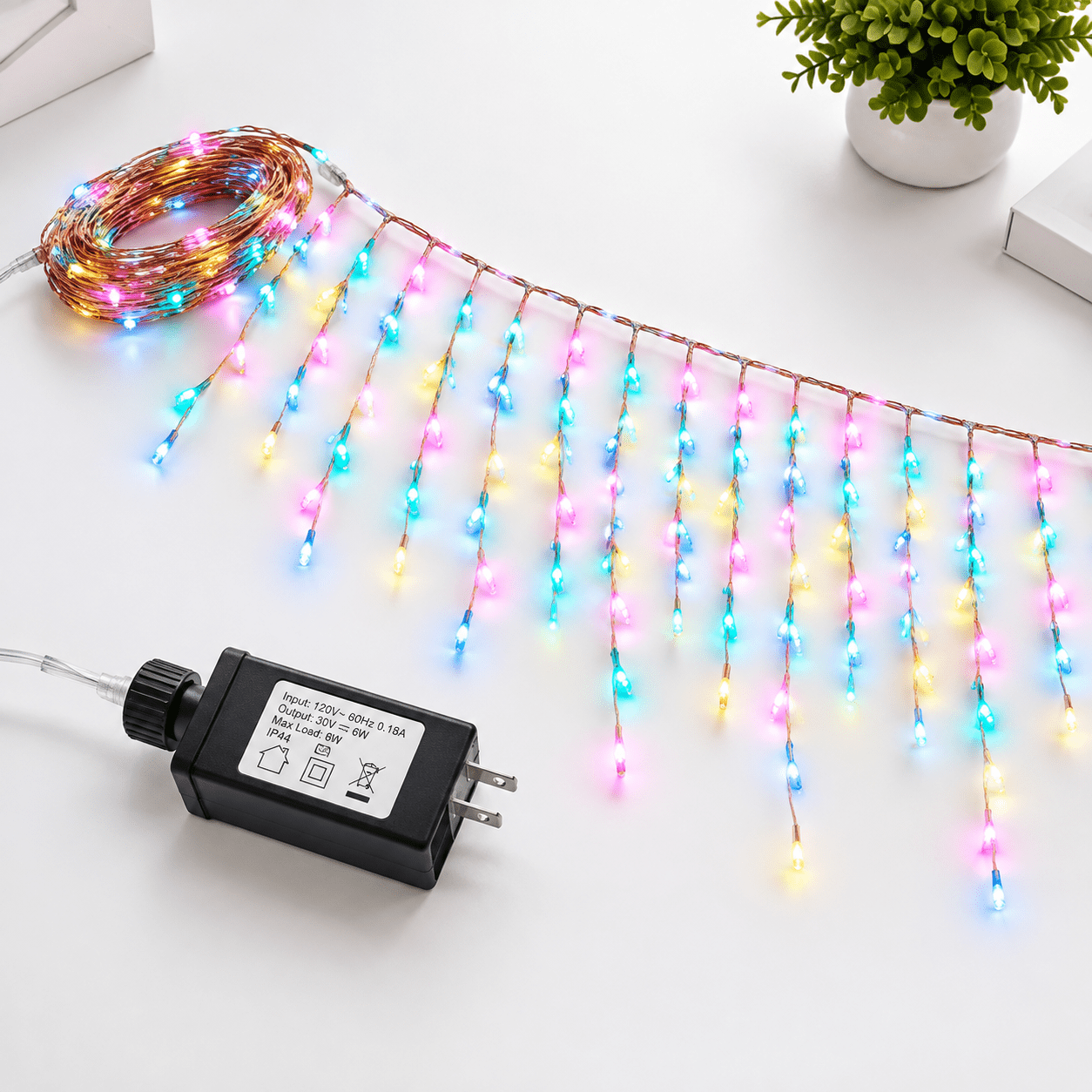 String Crafting Wire 33ft Icicle Lights For Outside Mas Outdoor Indoor 400 Ledkle String ...