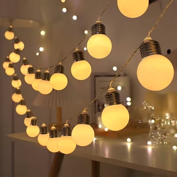 33ft LED Vintage String Lights - Warm Amber Glow for Decor