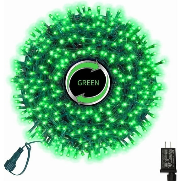 33ft St Patrick's Day Decorations Lights, 100 LED Green Wire Fairy Starry String Lights Plug in, 11 Lighting Modes, for Indoor Outdoor Xmas Tree Wedding Party Decoration (Green)