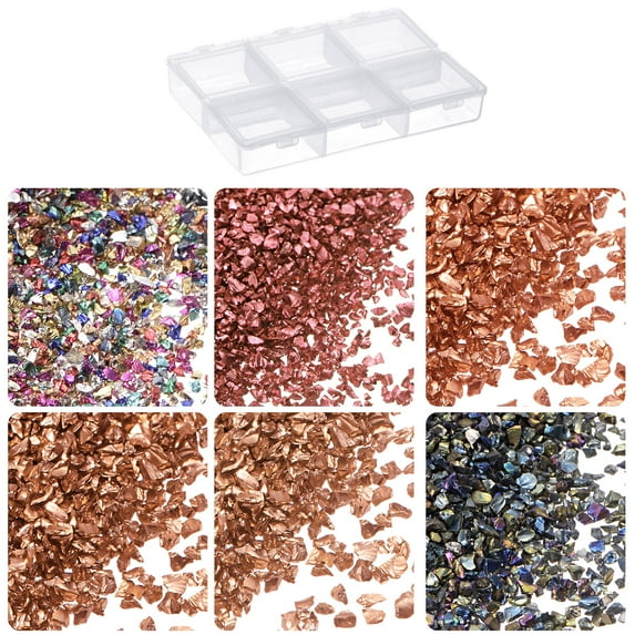 33g Crushed Glass Chips 6 Colors 1-3mm, Brown Color Series