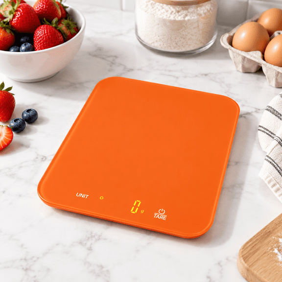 33lb/15kg High Precision Digital Food Scale for Cooking & Baking, Refreshing Orange