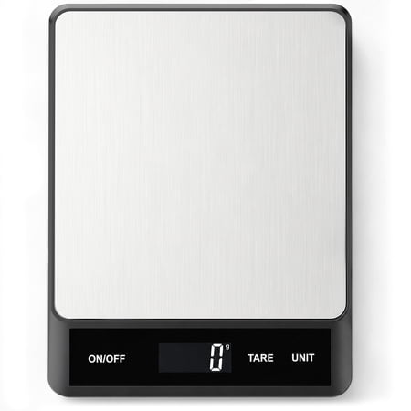 TINANA Digital Kitchen Scale, Stainless Steel Food Scale with LED Display, Tare Function and 6 Units for Baking, Cooking & Meal Prep