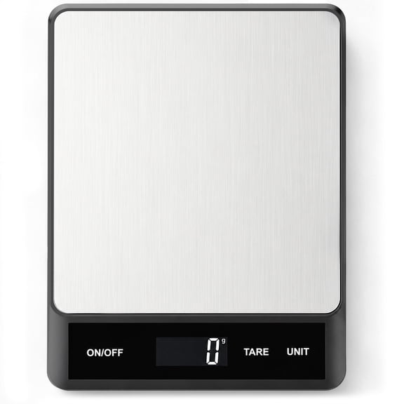 TINANA Digital Kitchen Scale, Stainless Steel Food Scale with LED Display, Tare Function and 6 Units for Baking, Cooking & Meal Prep