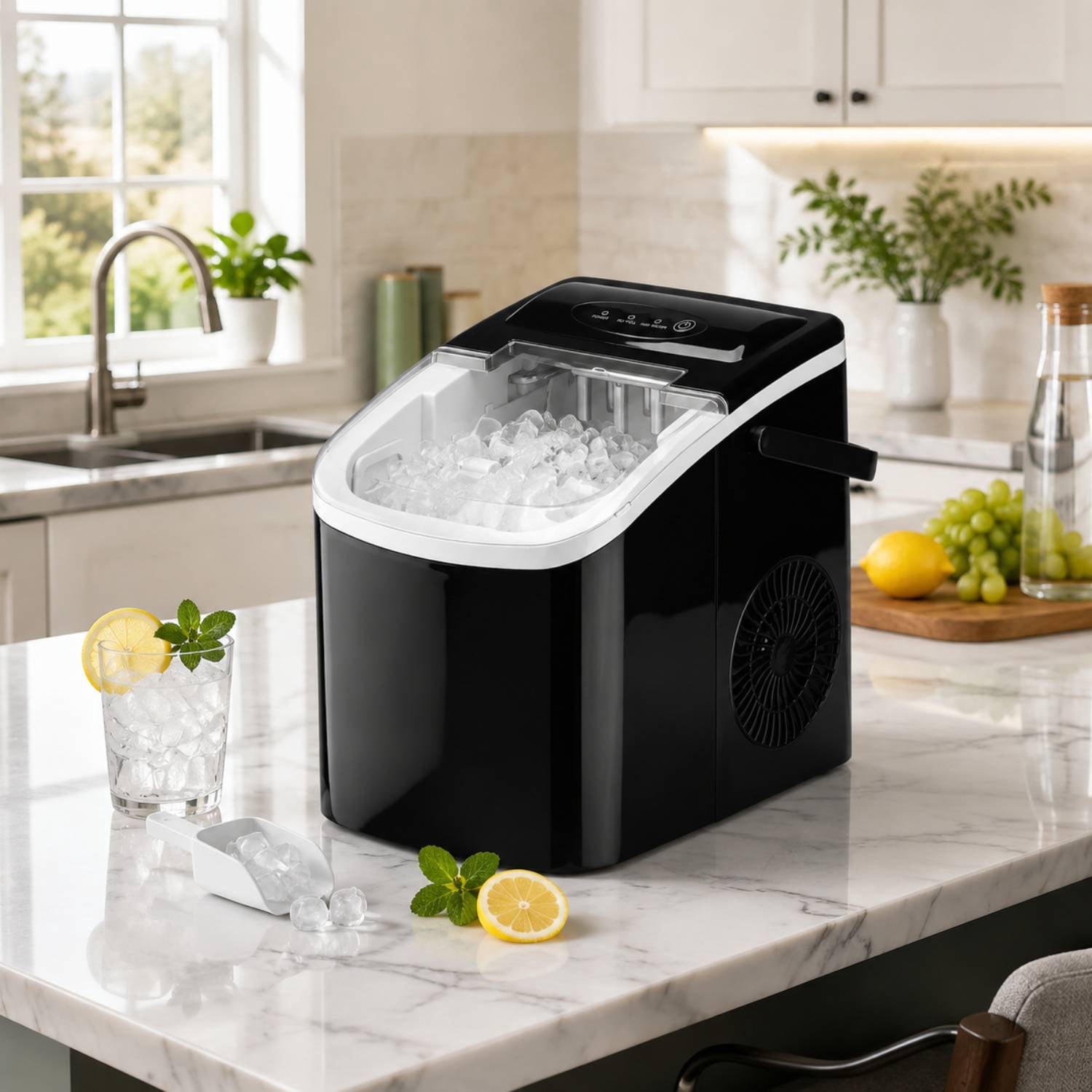 26.5lbs/24H Compact Countertop Ice Machine, 9 Bullet Ice Maker Ready in 6-13 Mins, Portable Ice Maker for Home, Bar