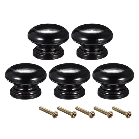 33mm Dia Round Pull Knob Handle Wood Spray Paint White 5 Pack