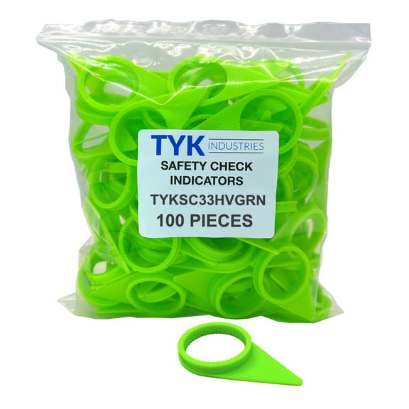 33mm Green Loose Wheel Lug Nut Safety Check Indicators by TYK Industries 100pack