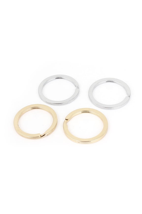 33mm Outside Dia Metal Round Flat Split Loop Key Ring Holders Keyring 4 Pcs
