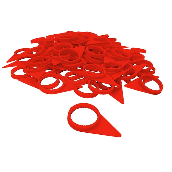 33mm Red Loose Wheel Lug Nut Safety Check Indicators by TYK Industries - 50 Pack