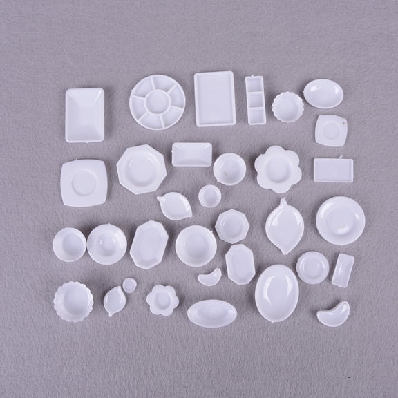 33pcs Mini Dollhouse Miniature Kitchen utensils dish plate tableware Toys